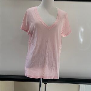 Nordstrom Light Pink V-Neck Short Sleeve Tee
